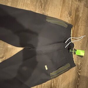 Black Joggers with Yellow Stripes